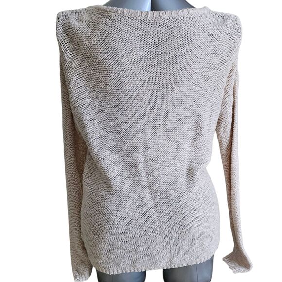 Brandy Melville 100% Cotton Knit Sweater Beige Long Sleeve Pullover Size M - Picture 3 of 8
